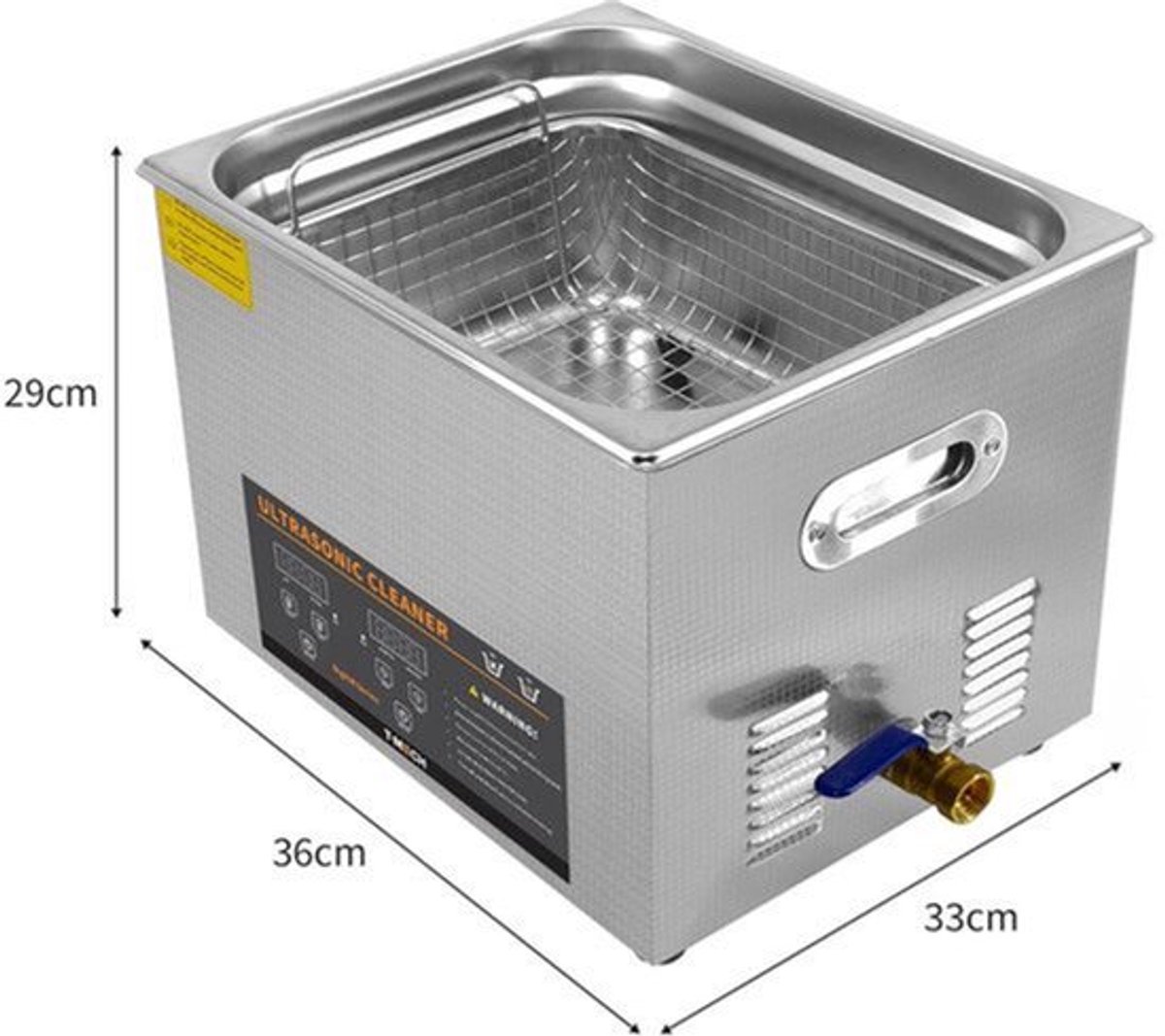 Ultrasone Reinigingsmachine – Ultrasoon Reiniger – Ultrasoon Bad – Sieradenreiniger – Metaalreiniger – 15L Tank – Roestvrij Staal – Instelbare Timer 1-30 Min – Verwarming 0-80°C