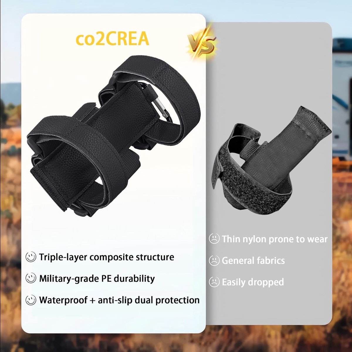 Draagbare Luidsprekerhouder - Zwart - - Hoogwaardig PU-leer - Voor Draadloze Bluetooth Luidsprekers