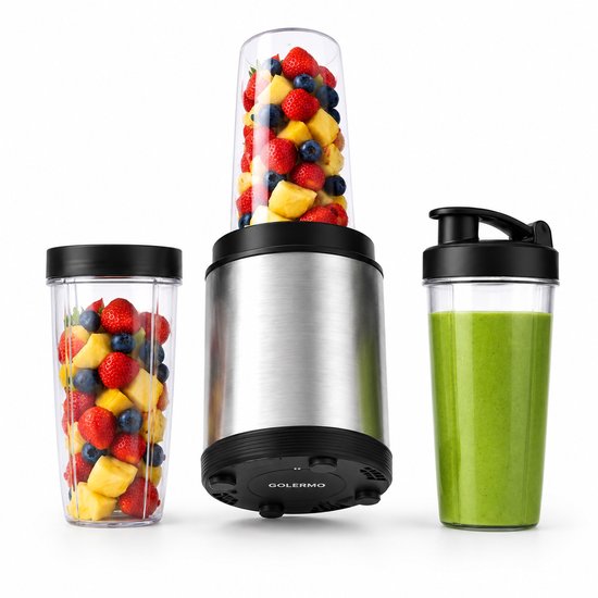 Blender - 900W - Inclusief 3 Bekers - Roestvrijstalen Messen - BPA-vrij - Smoothies, Sauzen, Babyvoeding van Blender — afbeelding 3