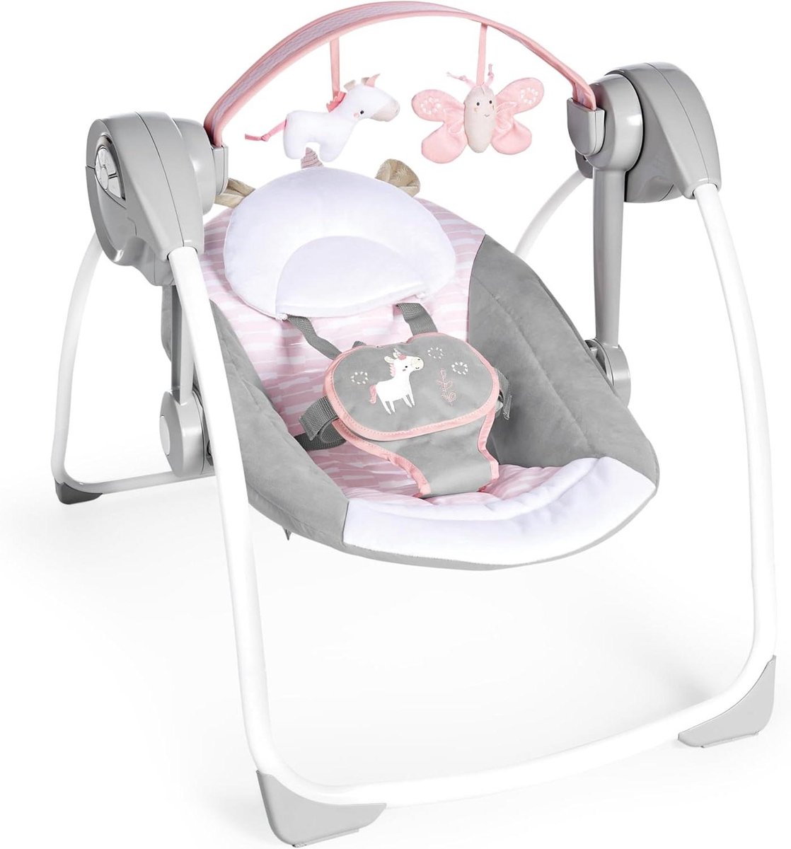 Draagbare babyschommel - Baby relax - Baby kalmeren - Inklapbaar ontwerp - 6 snelheden - Roze