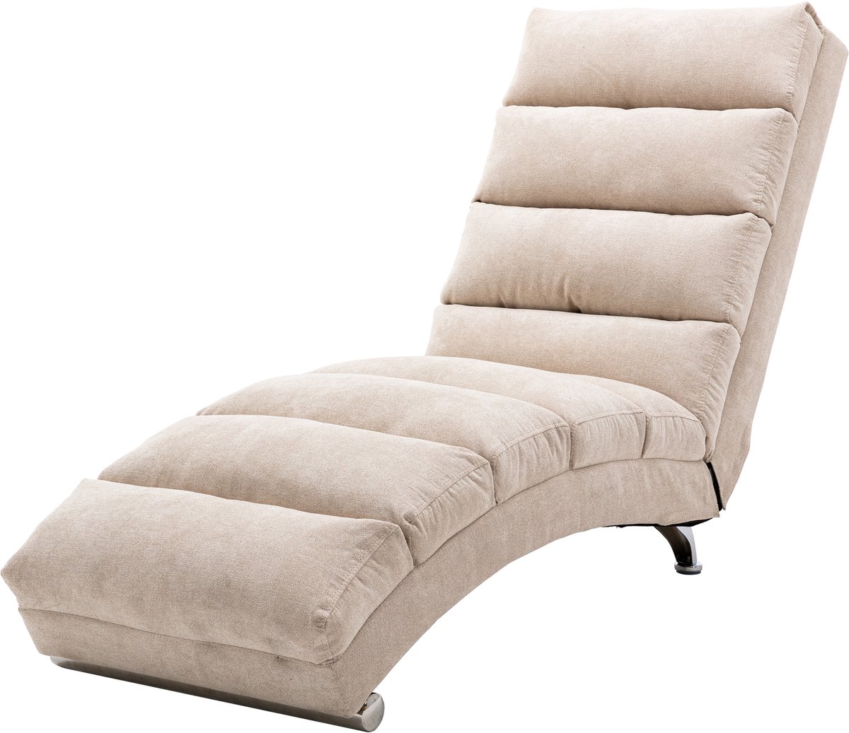 Ropilly Moderne Beige Linnen Massagestoel - Ergonomische Chaiselongue - Zachte Vibratie - Zijzakken - 250kg - Woonkamer - 148x55x84cm - Beige