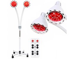 Infraroodlamp - 2 Koppen - Draaibaar - Infrarood - Therapie - Deken - Lamp - Verwarmingspaneel - Soft & Silky