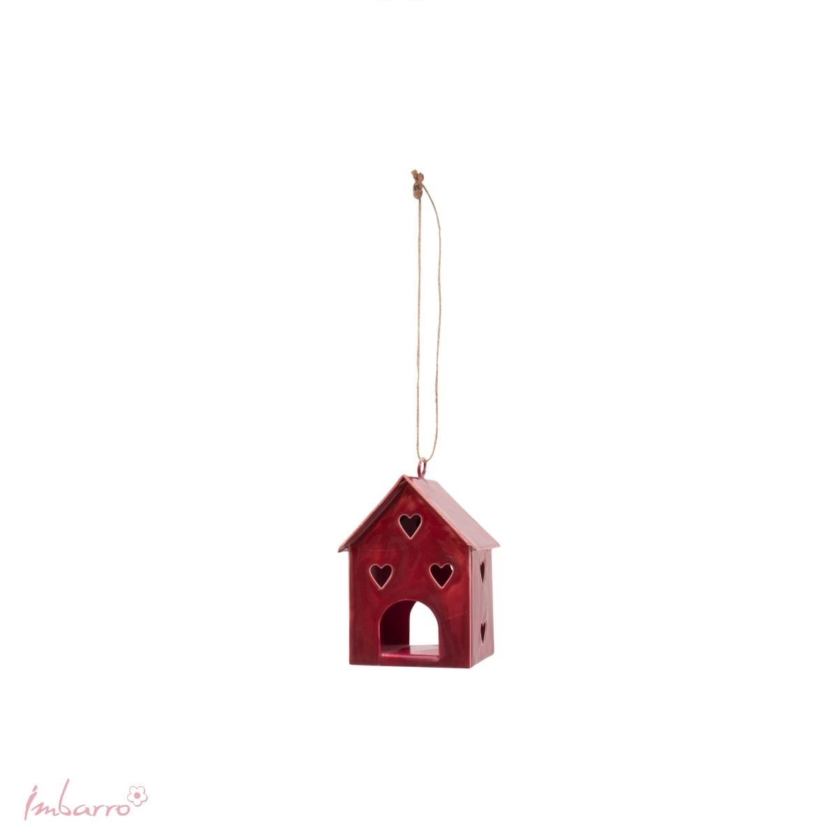 Imbarro Home & Fashion - Huisje Pace Burgundy - Rood - L:6 W:6 H:9.50 cm