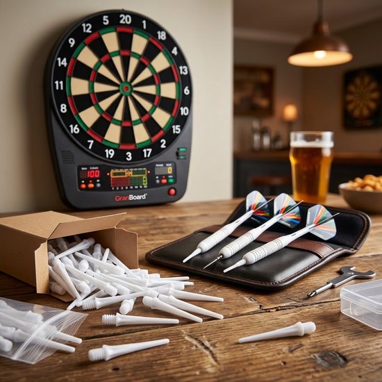 Witte dart tips soft tip set 180 stuks darts accessoires kunststof dart punten vervangbare soft tips voor elektronische dartborden inclusief opbergdoosjes — afbeelding 2