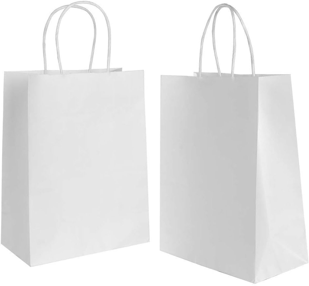 30 stuks geschenkzakken Pasen papieren zakken met handgrepen, witte papieren zakken voor Kerstmis bruiloft verjaardagsfeestje (130 GSM papier, 15 × 8 × 21cm)