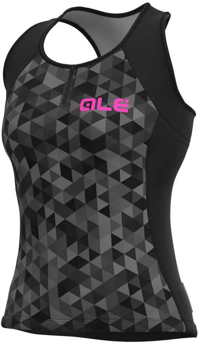 Ale Triangles Mouwloos T-shirt Vrouw Zwart