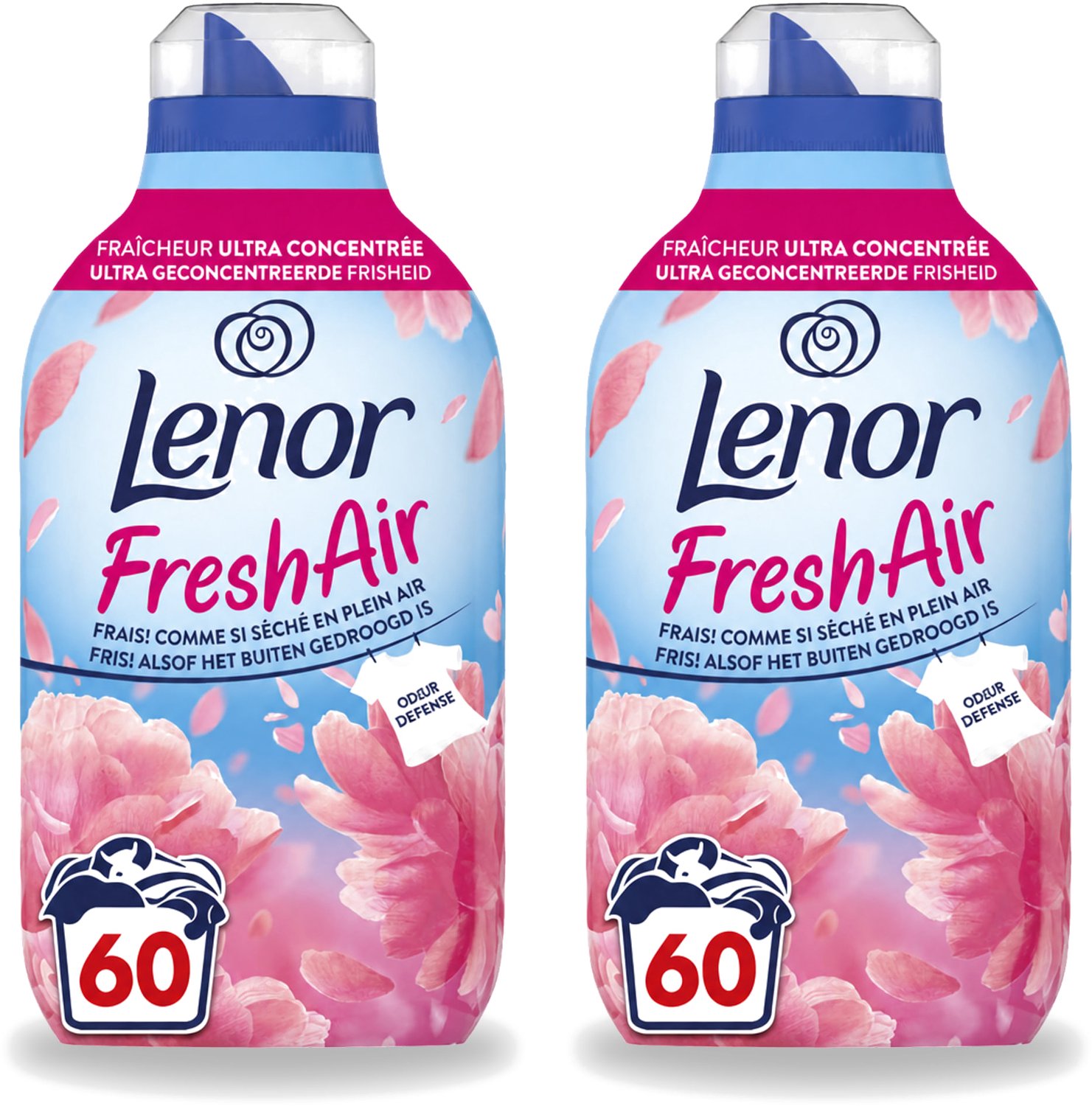 2 x Lenor – Wasverzachter – Bloesem – 60 Wasbeurten – 840 ml - Voordeelverpakking - 2 stuks