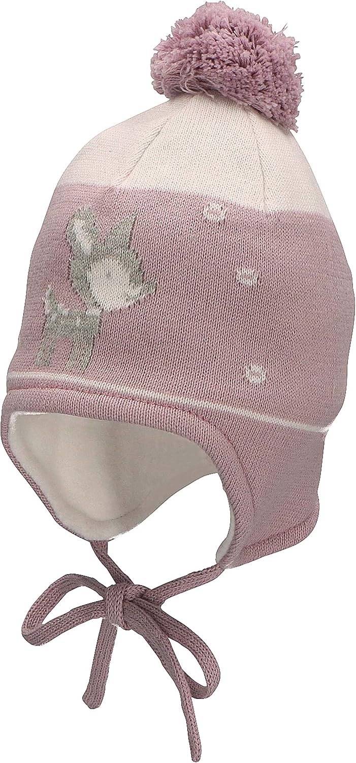 Sterntaler Baby Muts met Pompon en Hertenprint - GOTS Biologisch Katoen