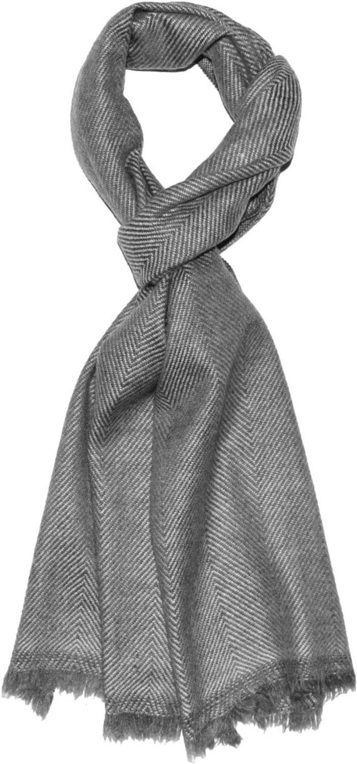 Luxe Heren Sjaal 100% Kasjmier - Zacht & Warm - Visgraatpatroon