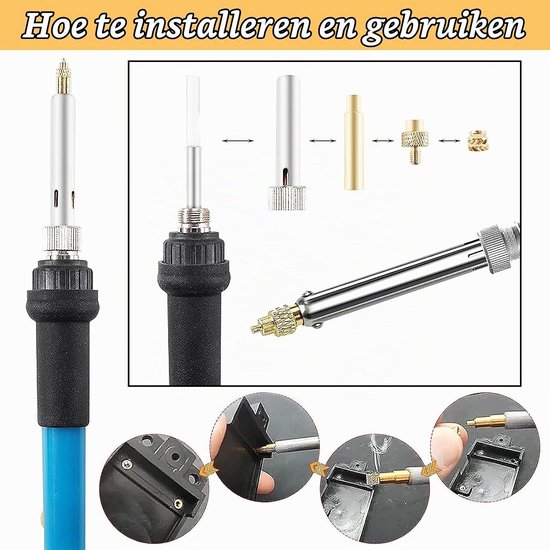 Set van 12 Stuks Melting Draad en Messing Lood Tips voor 3D Draad Invoegen en Soldeerwerk, Geschikt voor M2 tot M8 Draadverbindingen — afbeelding 2