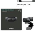 Logitech C920 Pro HD webcam in verpakking met 1,5 meter kabel.