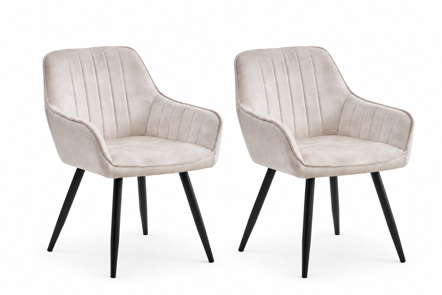 Colenis Ozzy Eetkamerstoel - Set van 2 - Beige - Adore Velvet