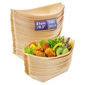 Matana – 100 Houten Amuse Schaaltjes, 22cm – 100% Biologisch Afbreekbaar Bamboe – Voor Fingerfood, Tapas & Snacks
