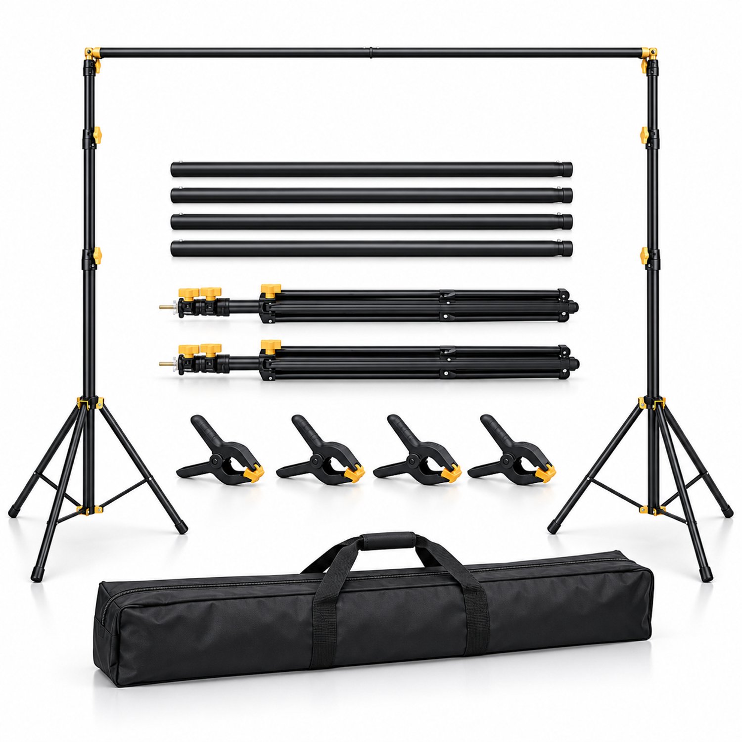 BOTC Achtergrondsysteem 300 x 200 CM - Verstelbaar Backdrop Support Systeem voor Fotografie, Green Screen, Feesten en Evenementen