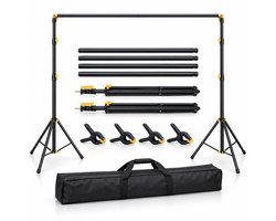 BOTC Achtergrondsysteem 300 x 200 CM - Verstelbaar Backdrop Support Systeem voor Fotografie, Green Screen, Feesten en Evenementen