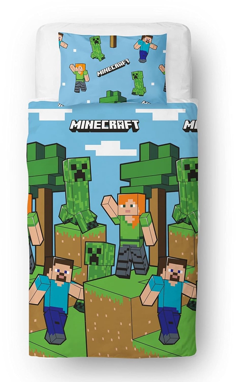 Minecraft Dekbedovertrek Set Blauw - Officiële Licentie