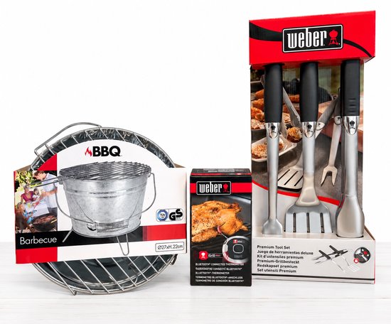 BBQ Grillpakket – Barbecue – Weber Premium BBQ Gereedschap – Weber iGrill Thermometer – Complete BBQ Set