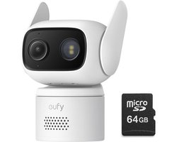 eufy Beveiliging Bedrade Cam C31 - Wit - Kantelbare Beveiligingscamera - Binnen en Buiten + 64GB SD card