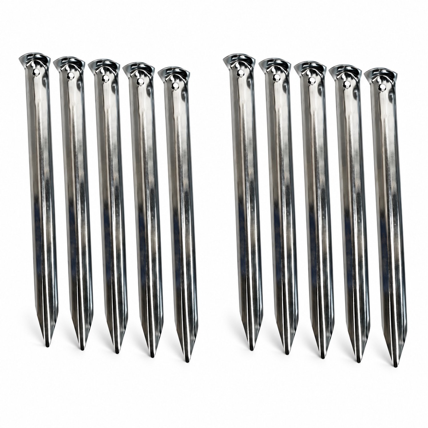 Tentharingen halfrond 23 cm - 10 stuks - Voor tent en voortent - Zilver