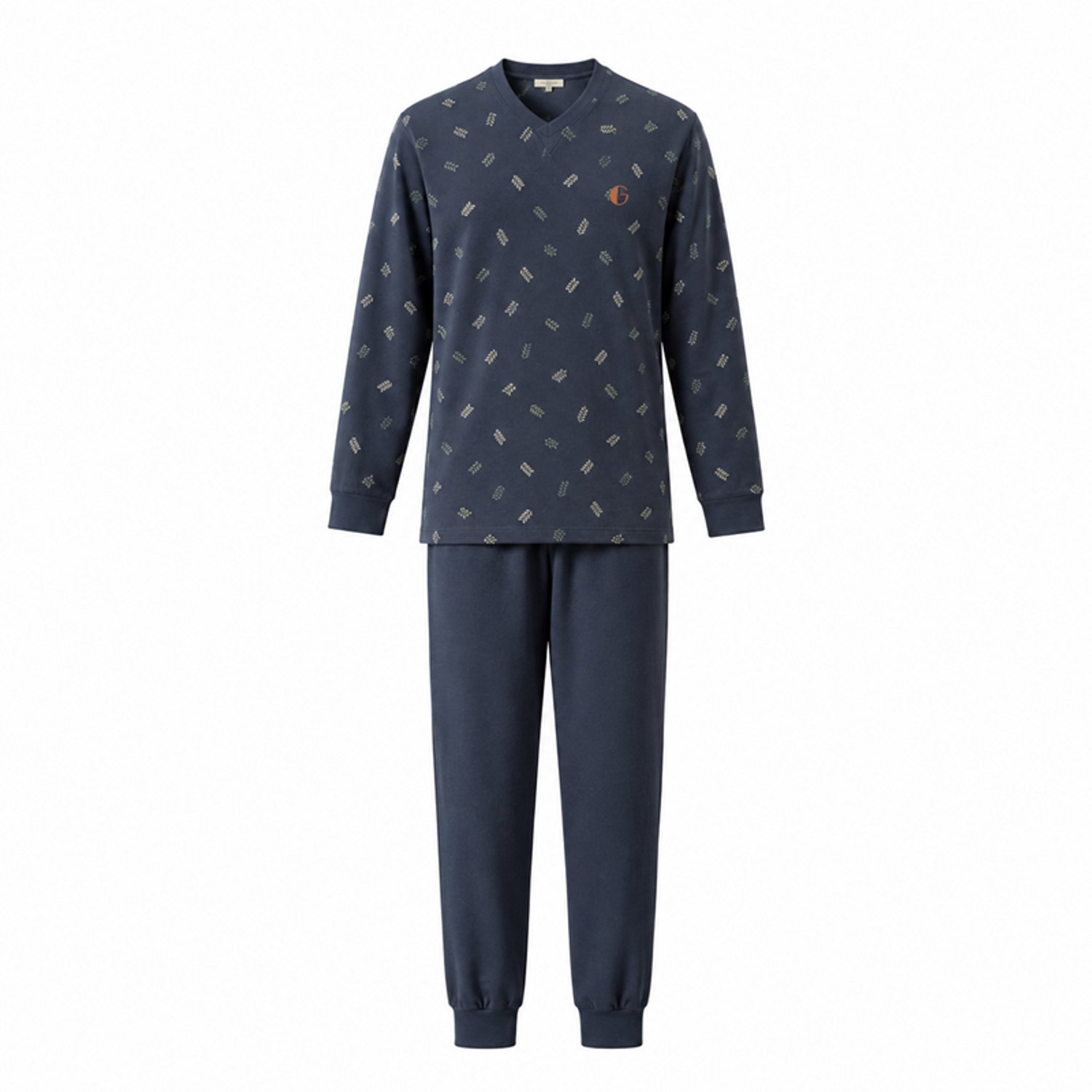 Gentlemen - warme heren pyjama 114340 - extra aangeruwde pyjamaset - donkerblauw - maat 3XL