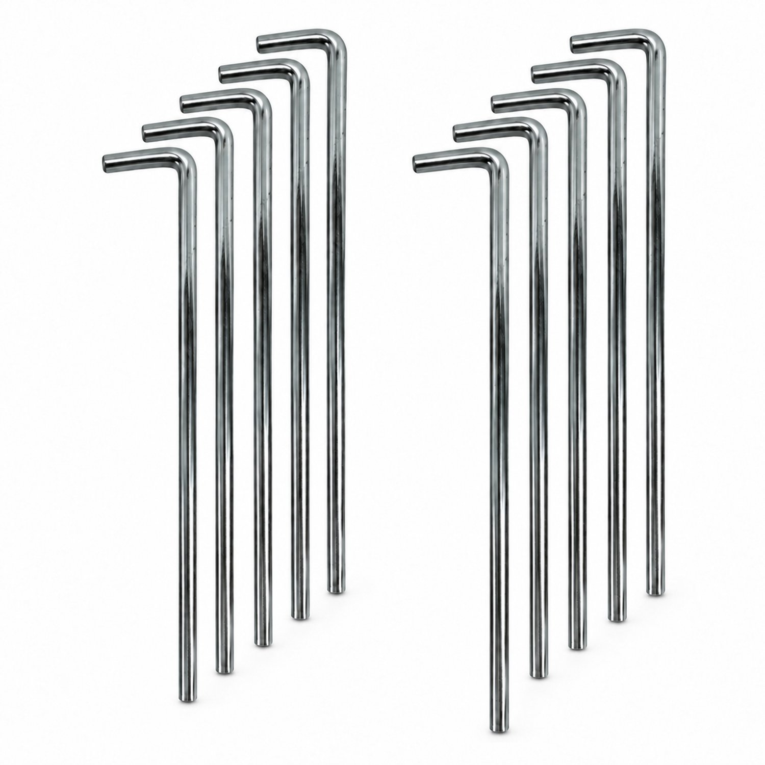 Tentharingen heavy duty met open oog - 10 stuks - 22,7 cm - Metaal - 5 mm