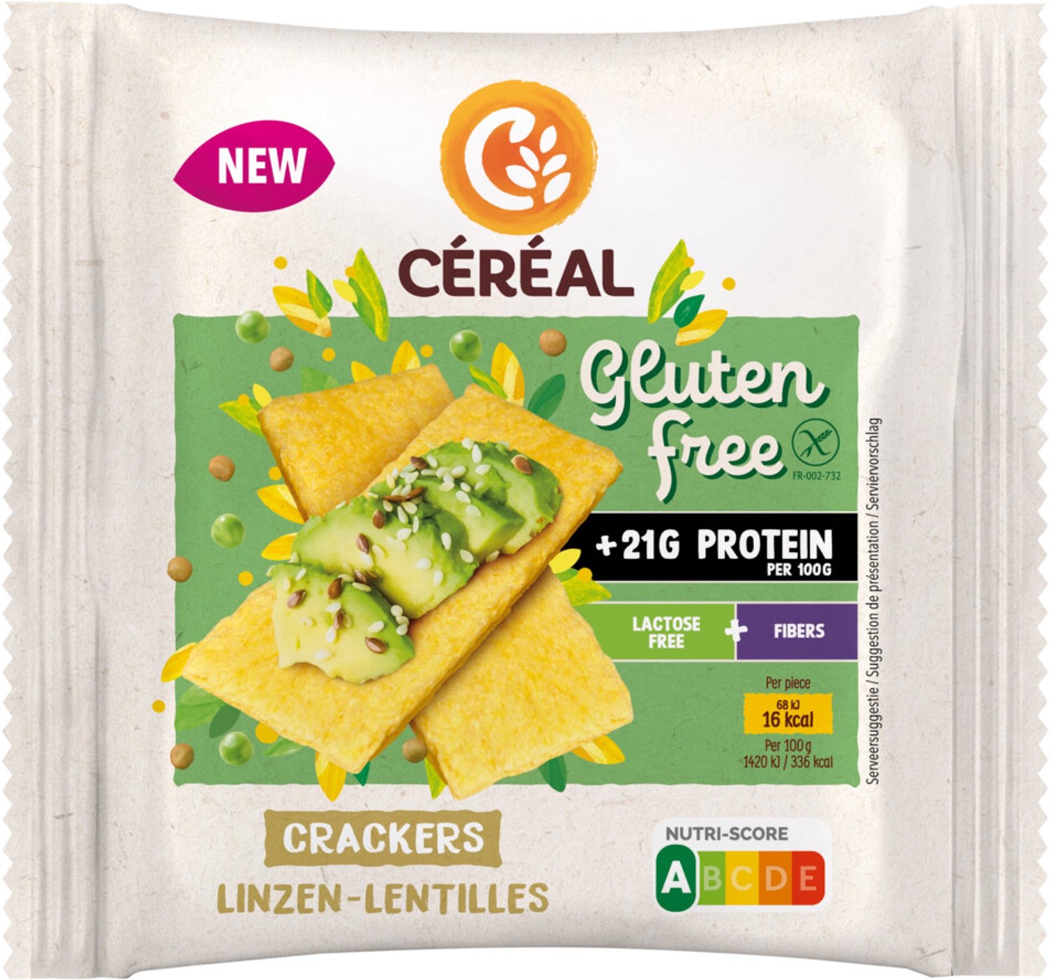 Céréal - Linzen Crackers Glutenvrij en Lactosevrij - 3 x 100 gr - Voordeelverpakking