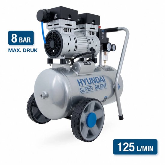 Hyundai 750 Watt Silent Compressor 24 Liter – 8 Bar, Olievrij en 59 dB(A) | SAC55752 — afbeelding 5