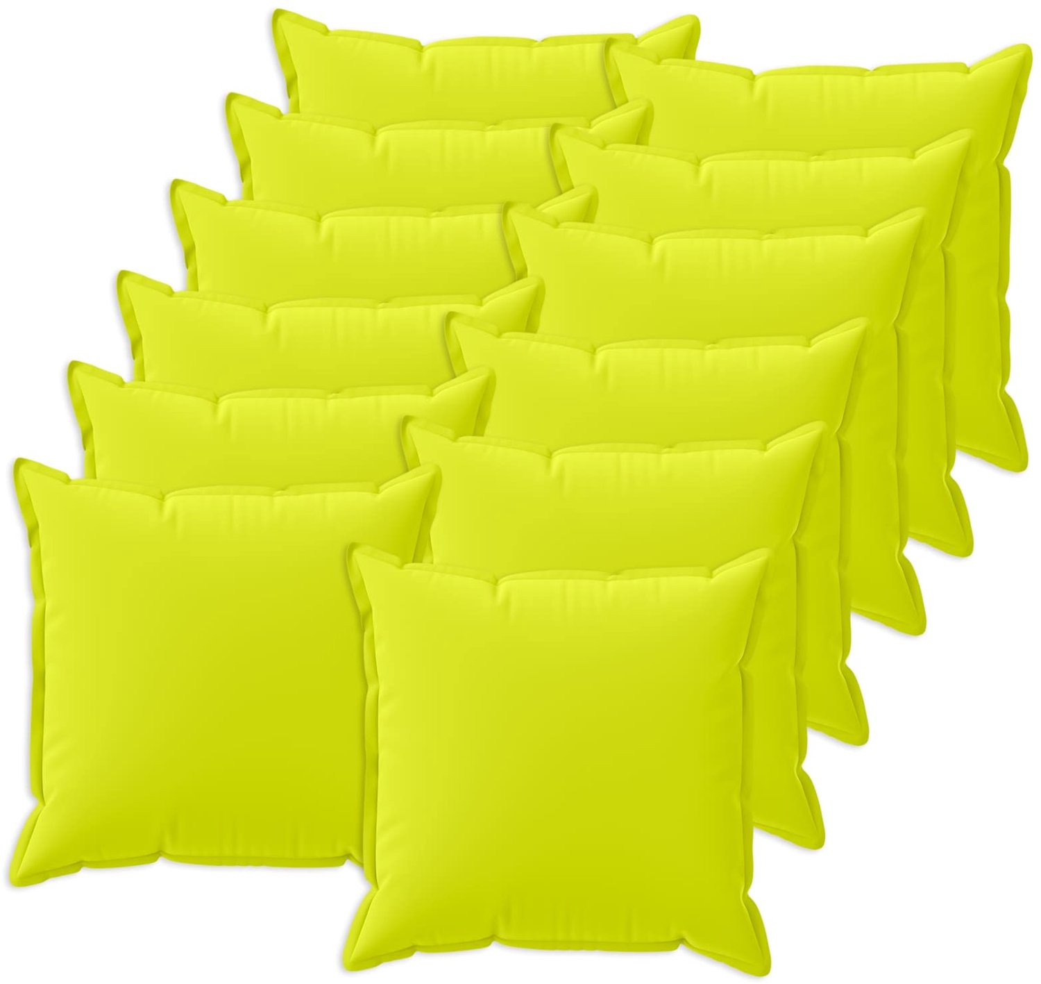 vidaXL Dekenkussen - 12 - st - HOUTEN - Heldere - Groen. - 50 - x - 50 - cm - Polyester Helder groen