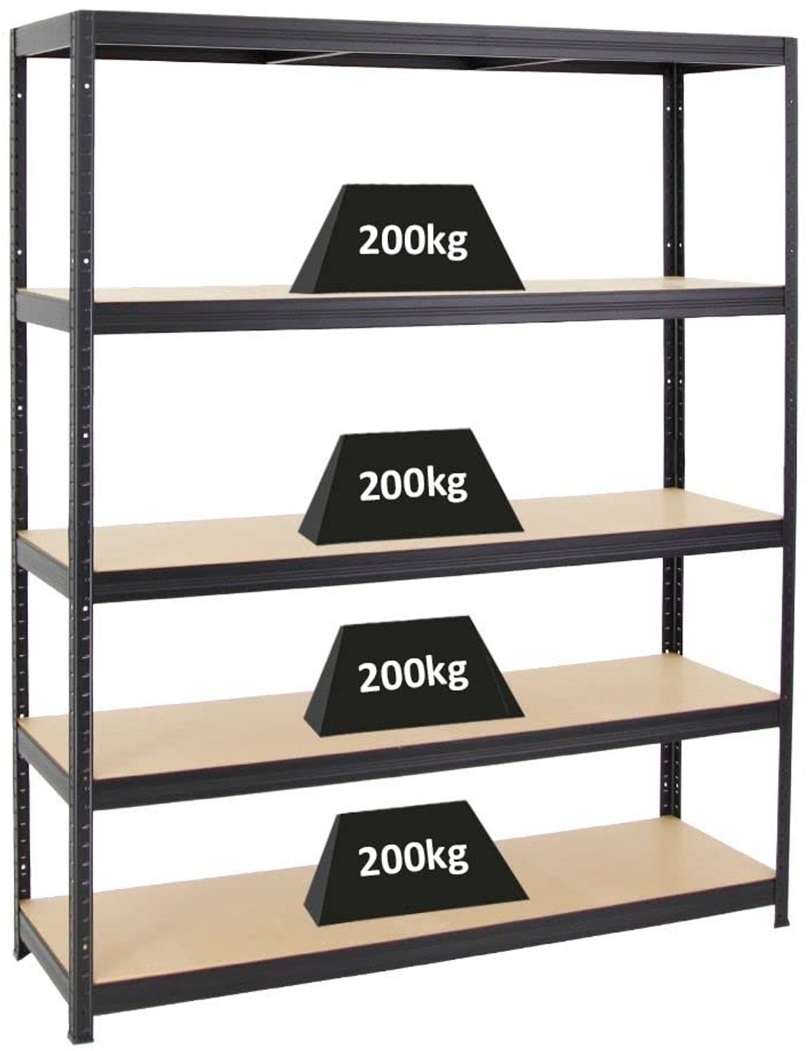 Heavy Duty Opslagrek 150 x 45 cm met Draagcapaciteit tot 200 kg