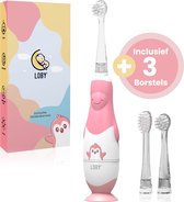 Loby Elektrische tandenborstel kind - Baby en Peuter - Timer - 0-4 Jaar - Incl 3 opzetborstels - Roze