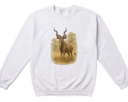 Kudu Sweater – Majestueuze Kudu in de Natuur – Dierenliefhebber Outfit – Unisex Sweater voor Dames & Heren – Origineel Cadeau