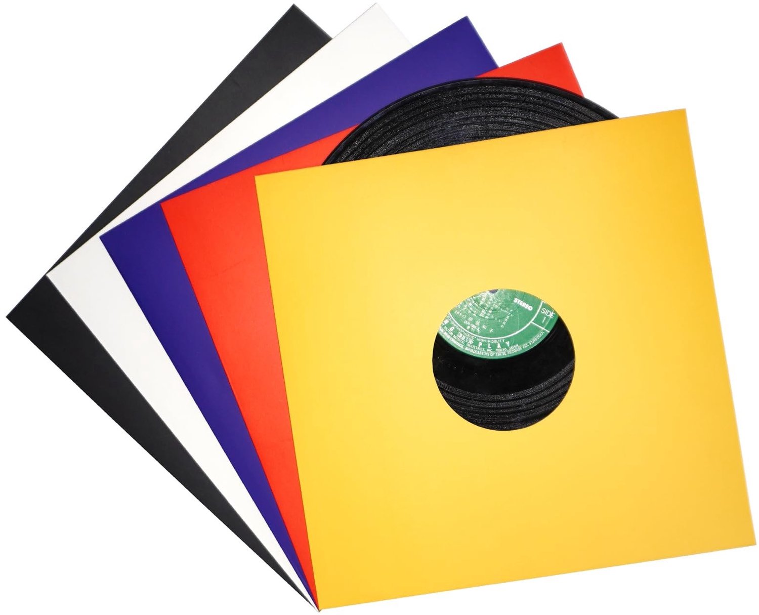 12 Inch Vinyl Record Covers met Gaten (10 Stuks) in Kleurrijk