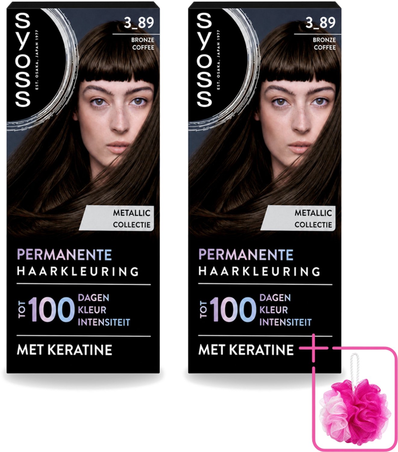 2 x SYOSS - Coloration 3-89 Bronze Coffee - Haarverf - Grijsdekking - Vermindert Haarbreuk - Bulkverpakking - Haarkleuring - Douchemop - Grijsdekking