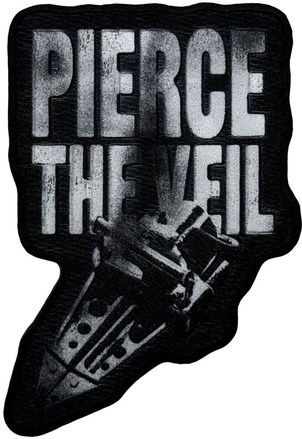 Pierce The Veil - Large Text Patch - Zwart/Grijs