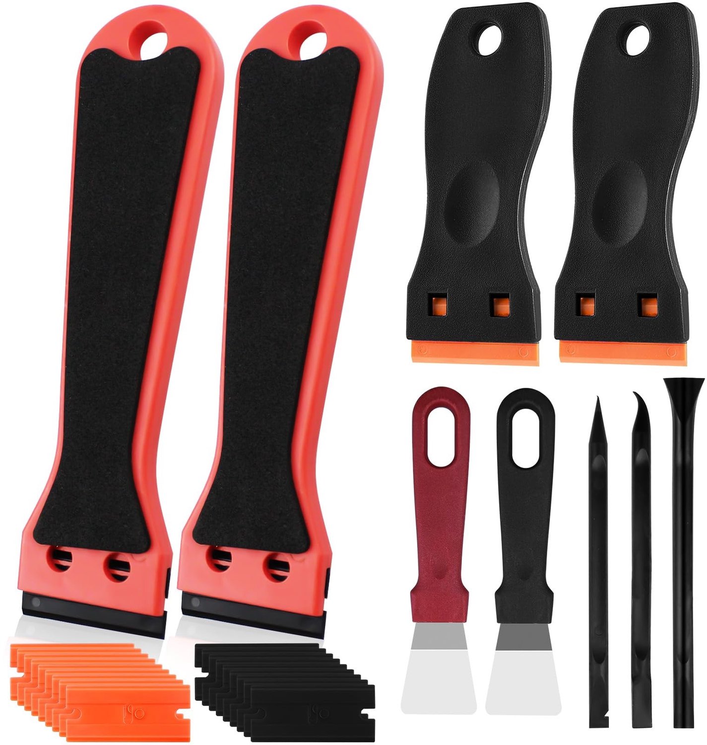 Kunststof Schraper 9 Stuks - Plastic Schraper - Schraper voor Vinyl Sticker - Lijmresten Verwijderen - Krabber - Duurzaam en Veilig