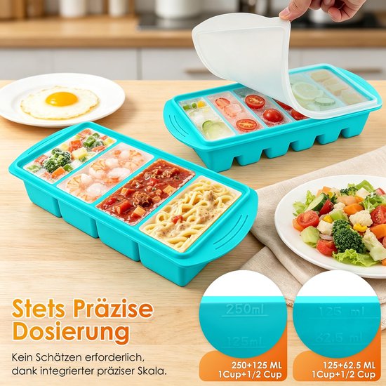 Souper Cubes Siliconen Vriesvormen met Deksel 250 ml + 125 ml — afbeelding 5