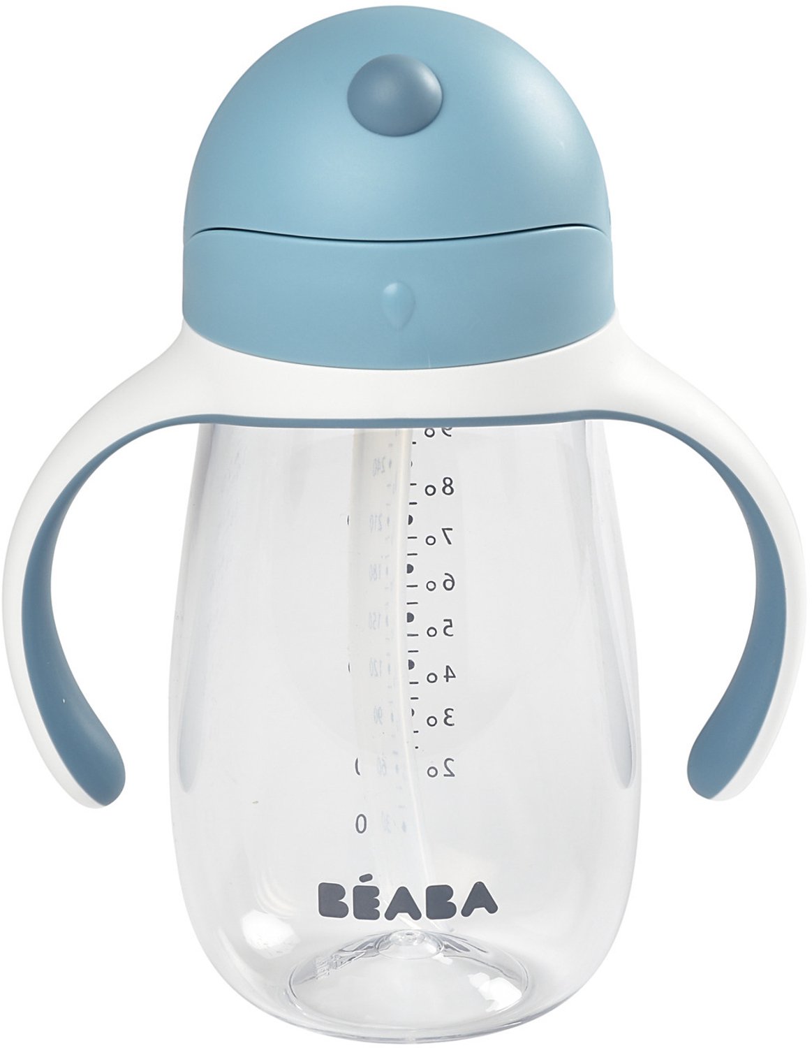 Béaba Drinkbeker - Rietjesbeker 300 ml - Lekvrij - Verwijderbare Handvatten - Vanaf 8 Maanden - Blauw