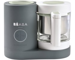 Béaba Babycook Neo Stoomkoker - 4-in-1 Foodprocessor die Stoomt, Mixt, Opwarmt en Ontdooit - Ruime Kom van 1250 ml voor Meerdere Porties - Roestvrijstalen Reservoir - 50% Zuiniger in Water en Energie - Grijs