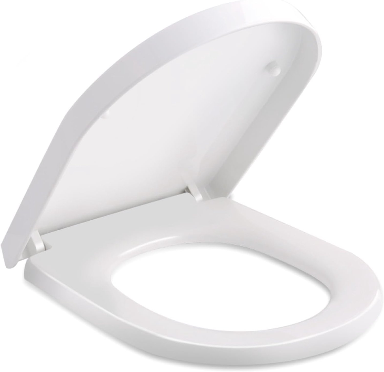 Merkloos Toiletbril D-vorm, Soft-Close, Snelontgrendeling, Wit PP