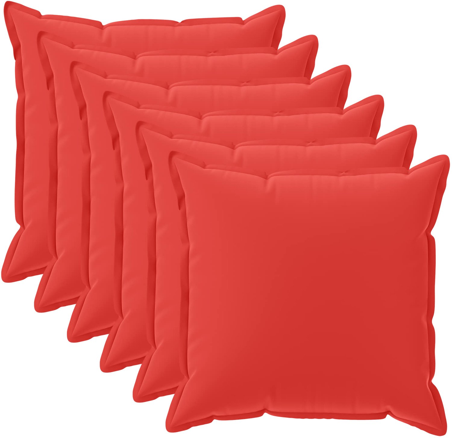 vidaXL Dekenkussen - 6 - st - HOUTEN - Rood - 30 - x - 30 - cm - Polyester
