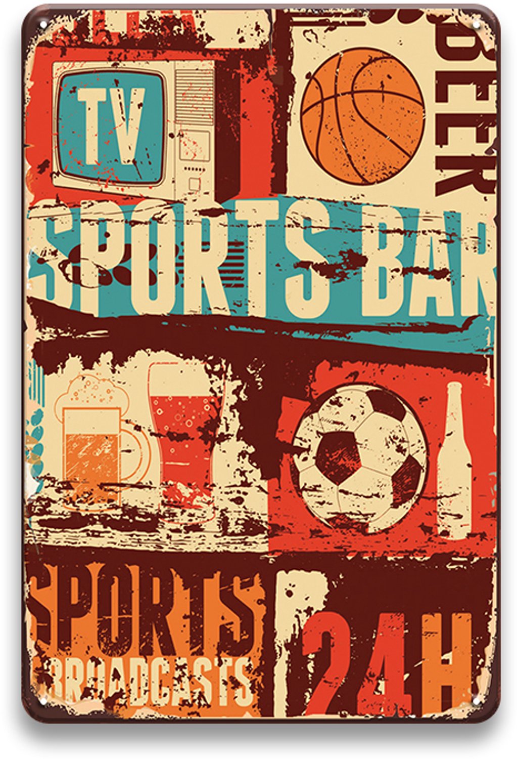 Sports Bar Metalen Wandbord 30x20cm – Sport Tekstbord – Vintage Retro Wanddecoratie – Café Bar Kroeg Thuisbar Mancave
