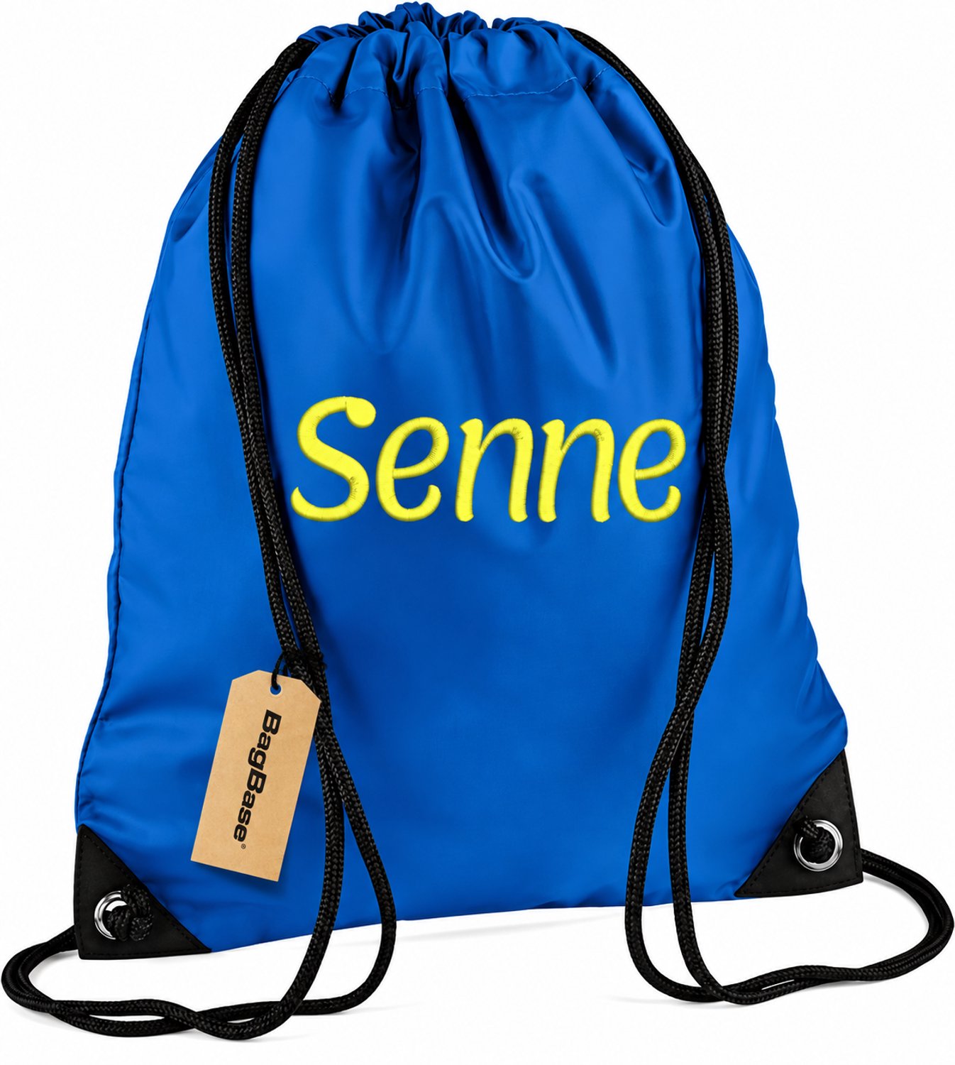 Premium zwemzak kleur Bright Royal met naam geborduurd | 27 verschillende kleuren | gepersonaliseerd | Bagbase