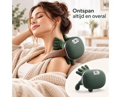 Bionisch Nekmassage Apparaat met Warmte – Draadloos Shiatsu Massagekussen – Elektrische Handmassage voor Nek, Schouders, Rug & Benen – Model LSF-N7 – Groen