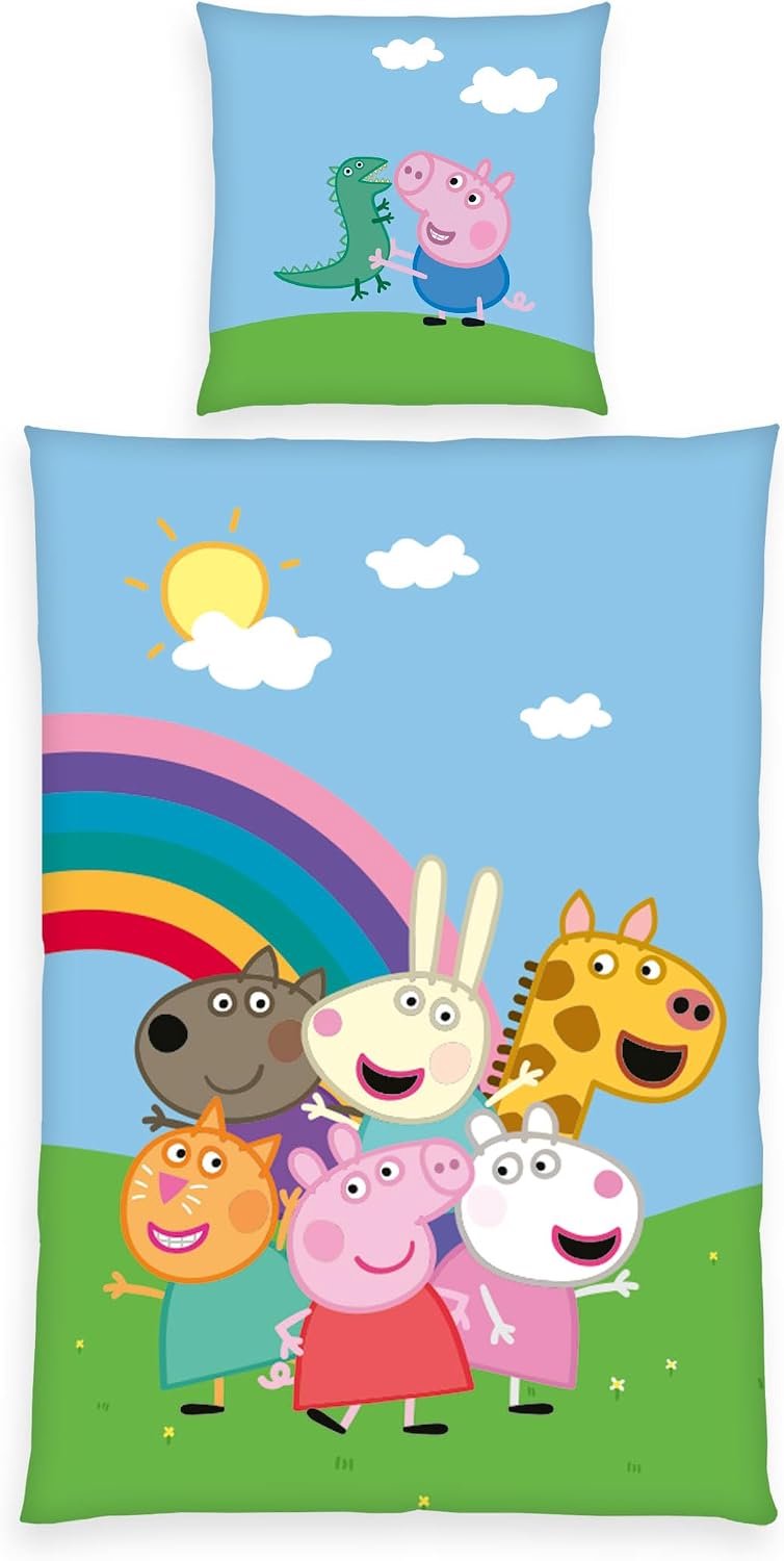 Herding Peppa Pig Beddengoed Set 140x200cm Katoen, Omkeerbaar