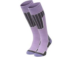 NOMAD® Skisokken Kinderen 2-Pack | 31-34 | Lila | Warme Skisokken met Verstevigde Demping | Ski & Snowboard | Geschikt voor Jongens en Meiden