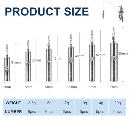 Drop Shot Hengelaccessoires Set - 35 Gewichten — afbeelding 2