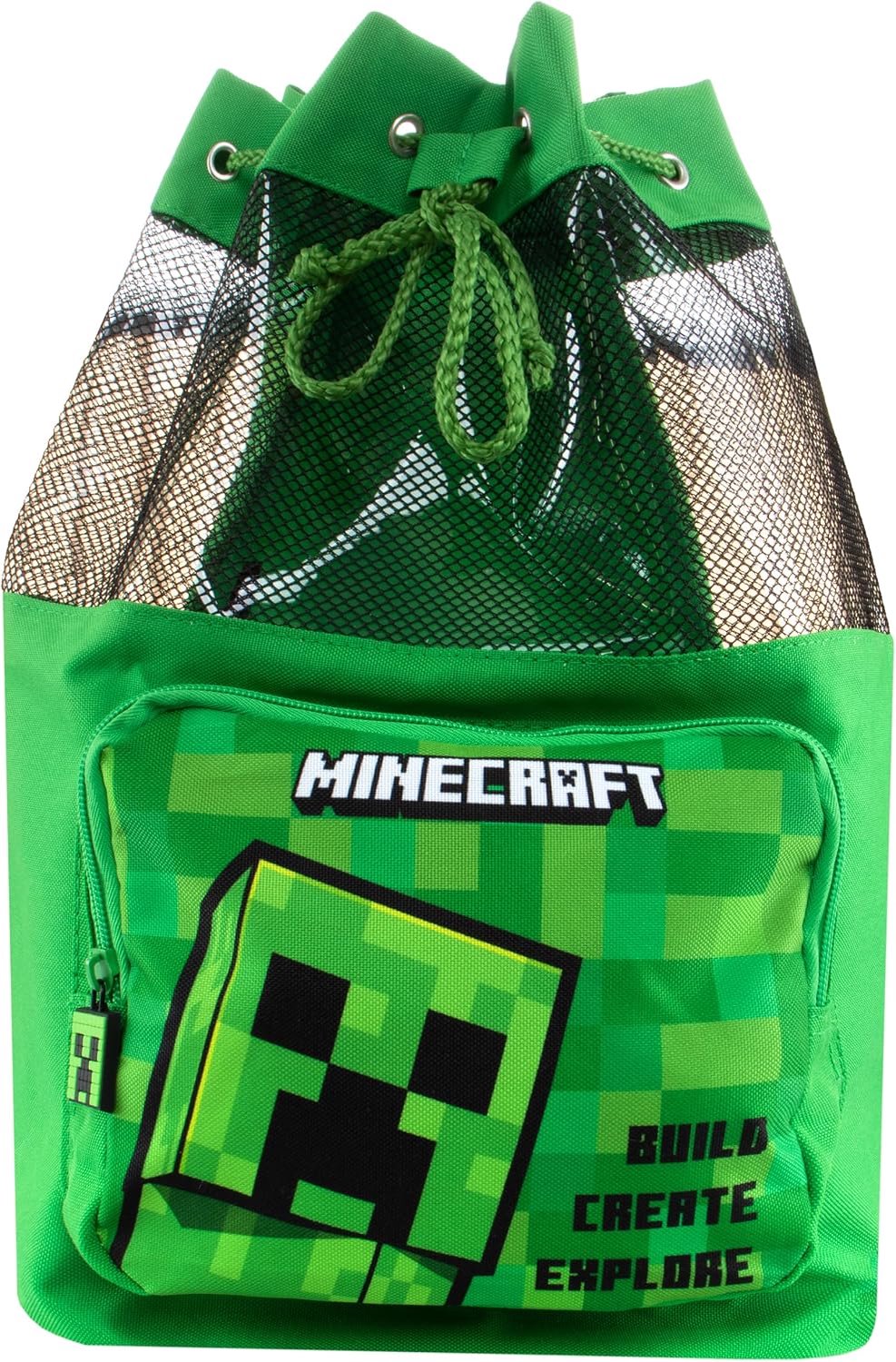 Minecraft Zwemtas Kinderen - Groene Rugzak met Creeper Design