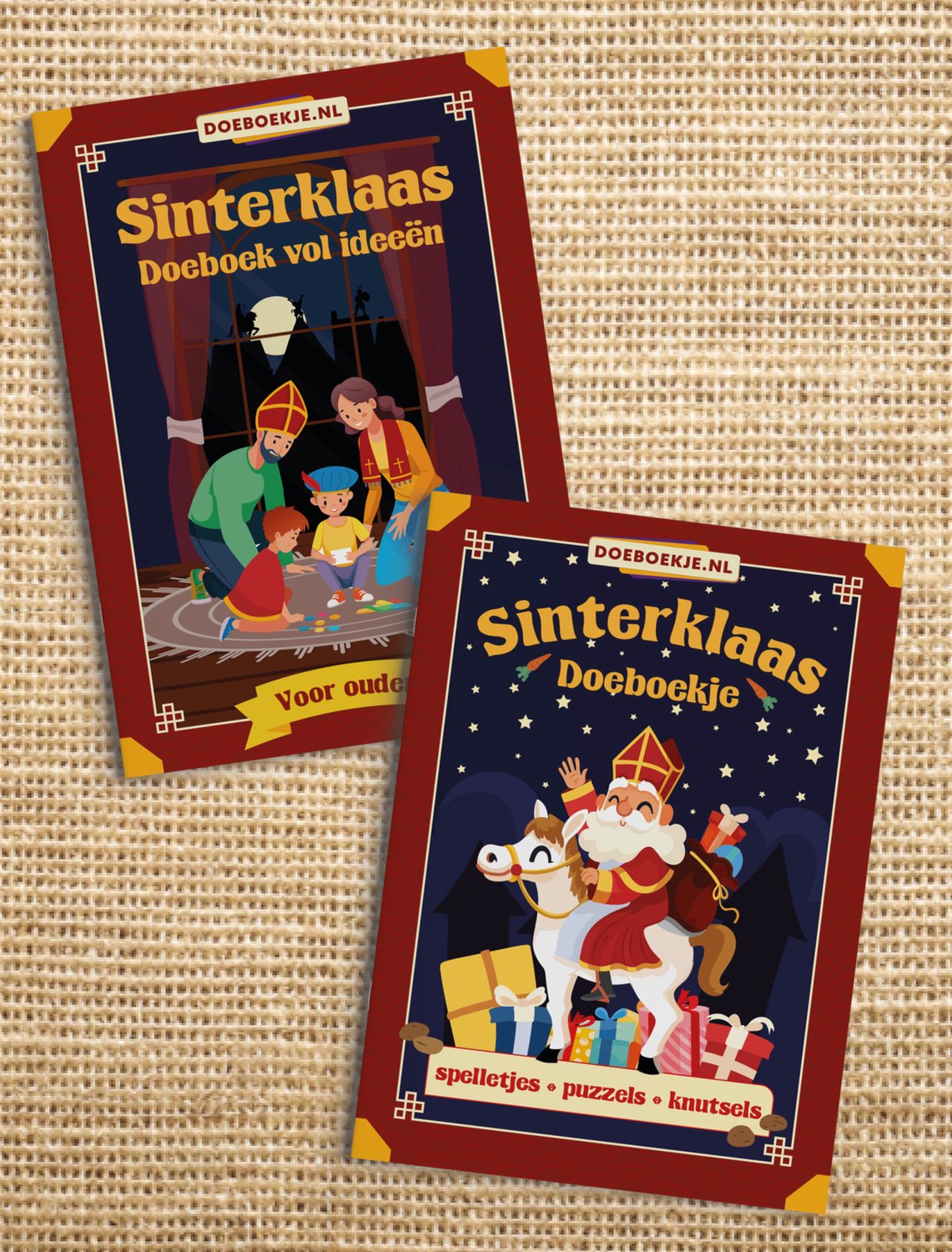 Sinterklaas-set van 2 doeboekjes - knutselen, kleuren, spelletjes, ideeën - Het Doeboek vol ideeën voor ouders + Het Sinterklaas Doeboekje met Aftelkalender voor kinderen 4-8 jaar