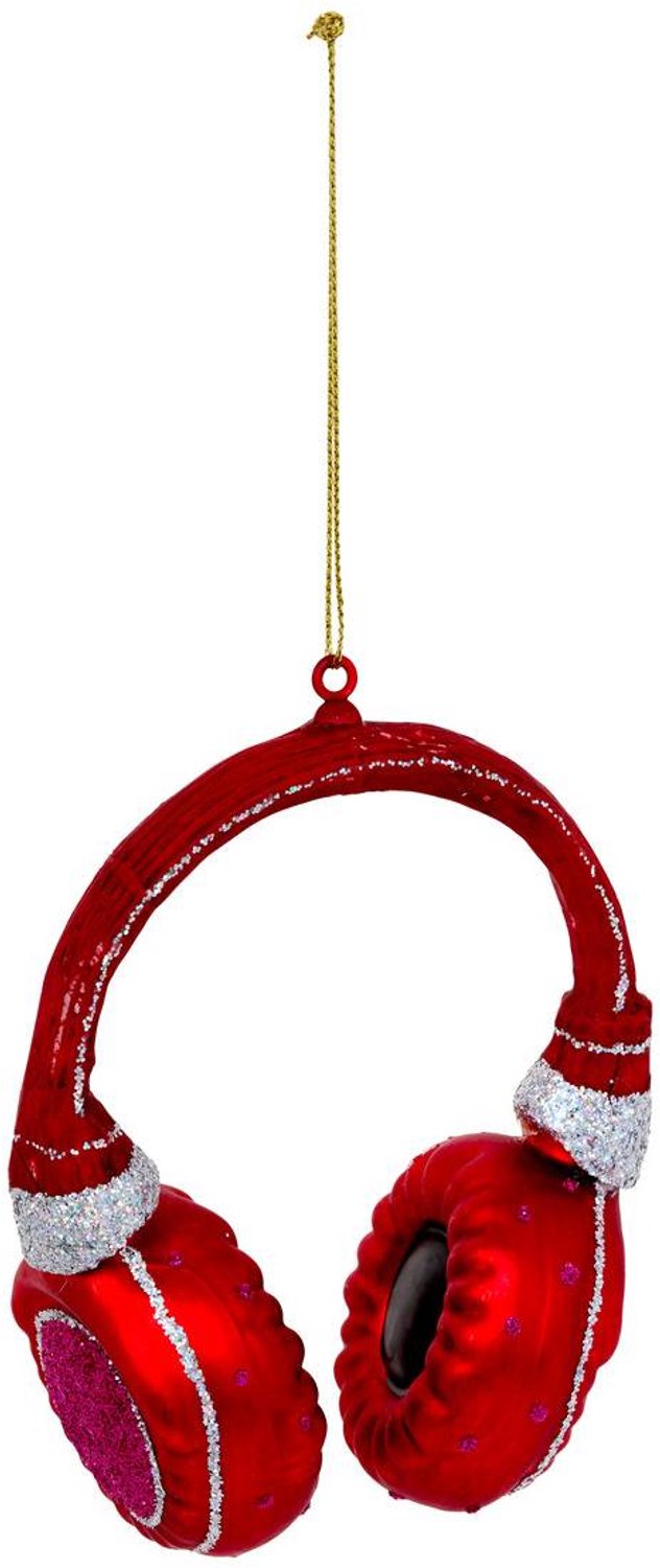 Feeric lights & Christmas Hangende dennenboom met rode glazen muziekhoed, 10 cm Rouge