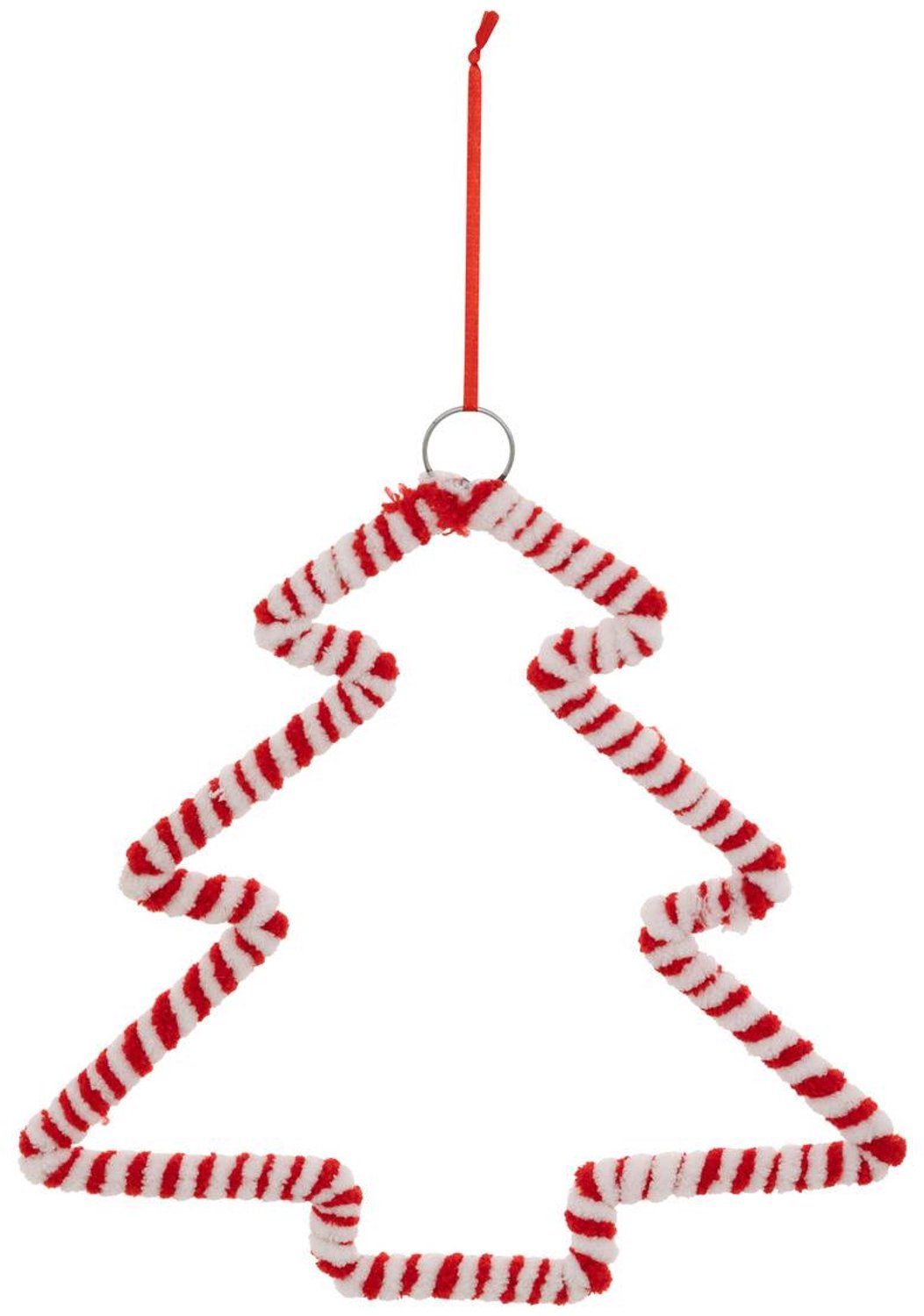 Feeric lights & Christmas Suspension de sapin sucre d'orge en textile H. 21 cm Rouge